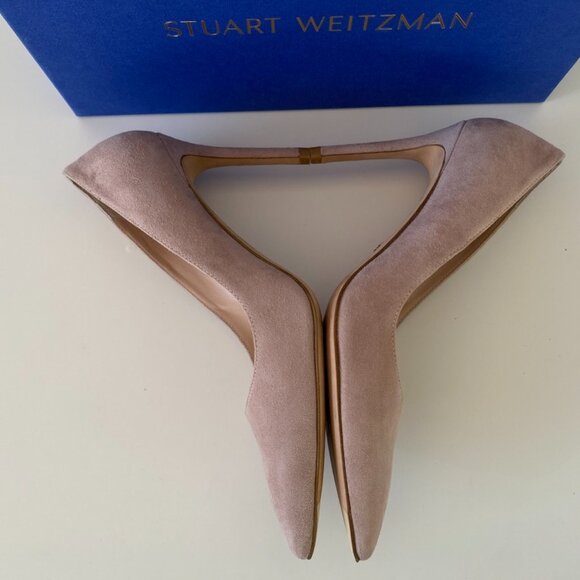 (LIKE NEW ) STUART WEITZMAN |LEIGH 95 | SUEDE BABY PINK - Picture 9 of 17